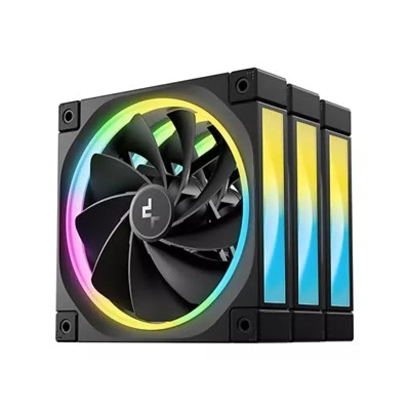 DeepCool FL12R 120mm ARGB korpuso ventiliatoriai, 3 vnt., juodi