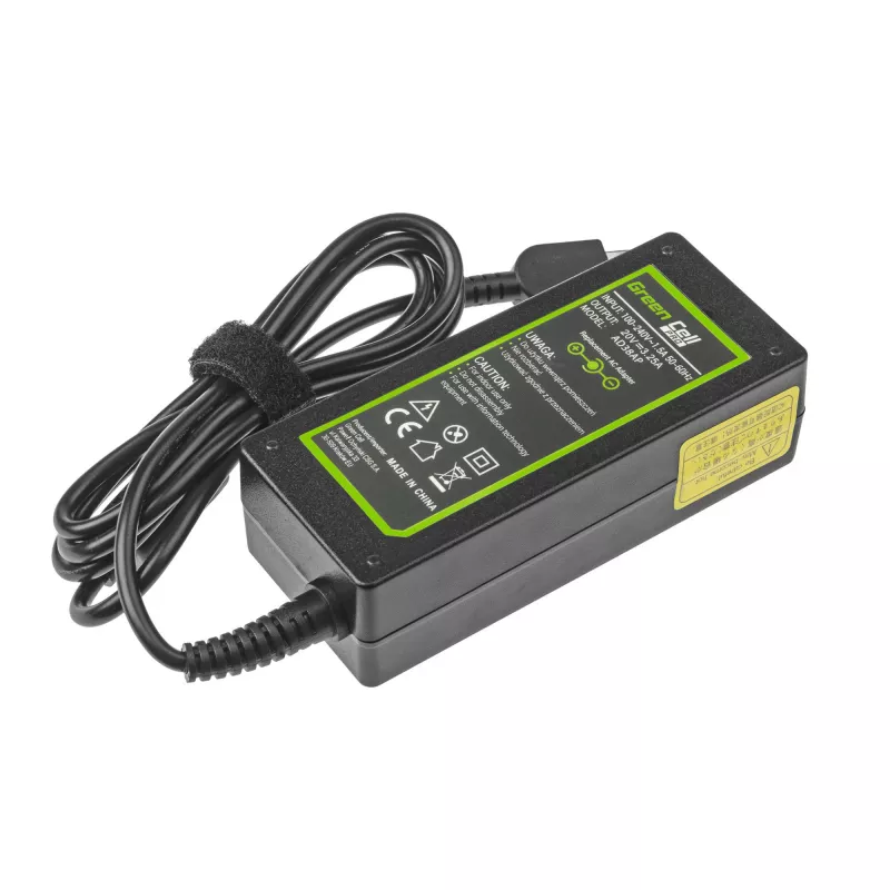 Maitinimo adapteris Green Cell AD38AP 65W, skirtas Lenovo nešiojamiesiems kompiuteriams, 20V 3,25A, 1,2 m laidas, juodas