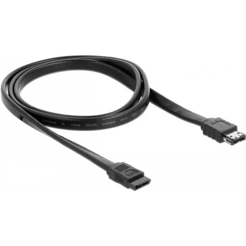 SATA laidas DeLOCK 85810 1 m SATA 7 kontaktų eSATA juodas