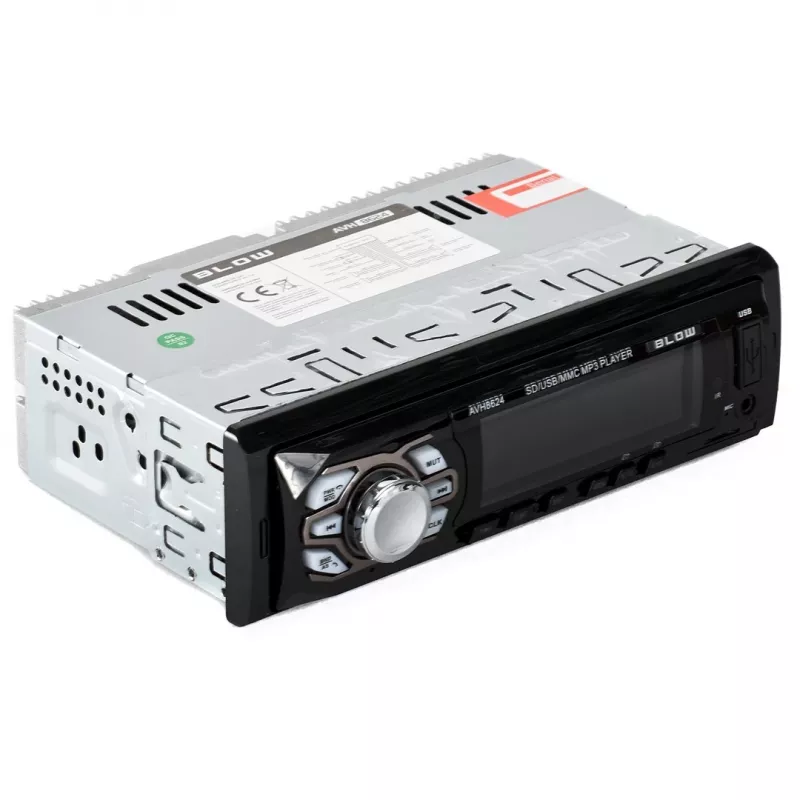 Automagnetola BLOW AVH-8624 — FM RDS, 45 W RMS, „Bluetooth“, USB, „MicroSD“, AUX, LCD ekranas, nuotolinio valdymo pultelis, juoda