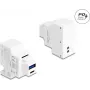 DELOCK Keystone modulis su USB Type-A ir USB Type-C įkrovimo lizdu PD 20 W baltas