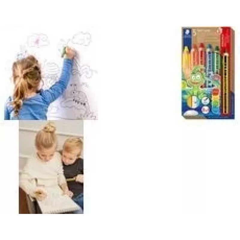 Spalvoti pieštukai Staedtler Noris junior 140 — rinkinys 6 skirtingų spalvų