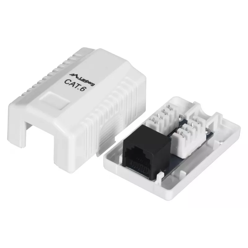 LANBERG išvadinė dėžutė RJ-45 OU6-0001-W, Cat6, balta