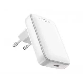 FIXED plonas USB-C kelioninis įkroviklis, GaN, PD palaikymas, 30W, balta | Fixed