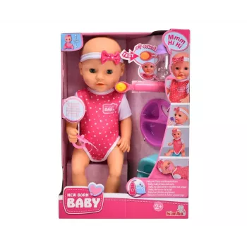 Lėlė SIMBA New Born Baby Hungry Baby 38 cm – tikroviška kūdikio lėlė, 38 cm