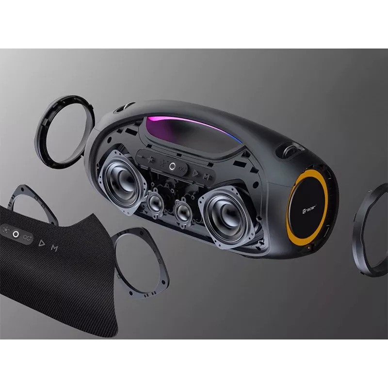 Stereo nešiojamasis garsiakalbis TRACER TRAGLO47226 — belaidis Bluetooth 5.3, 60 W RMS, 12 val. baterija, juodas