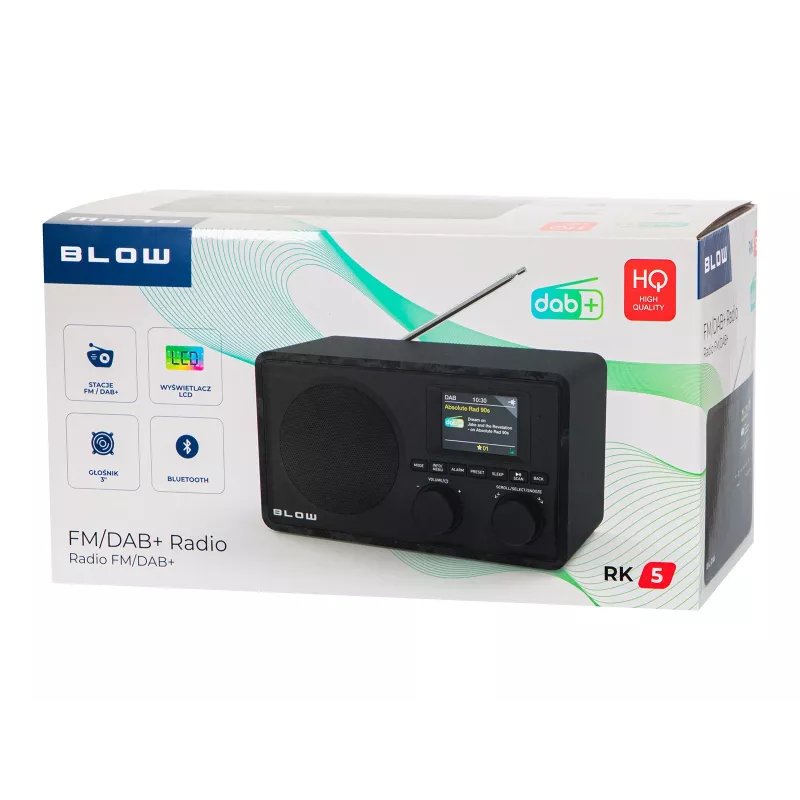 BLOW virtuvės radijas RK5 FM/DAB+ su Bluetooth, juodas