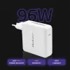 Maitinimo įkroviklis QOLTEC 51709, 96W USB-C PD, išėjimo diapazonas 5V–20V