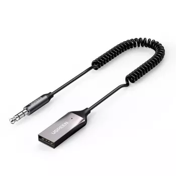 UGREEN CM309 Bluetooth 5.0 USB garso imtuvas su 3,5 mm AUX lizdu, juodas, 20–20000 Hz