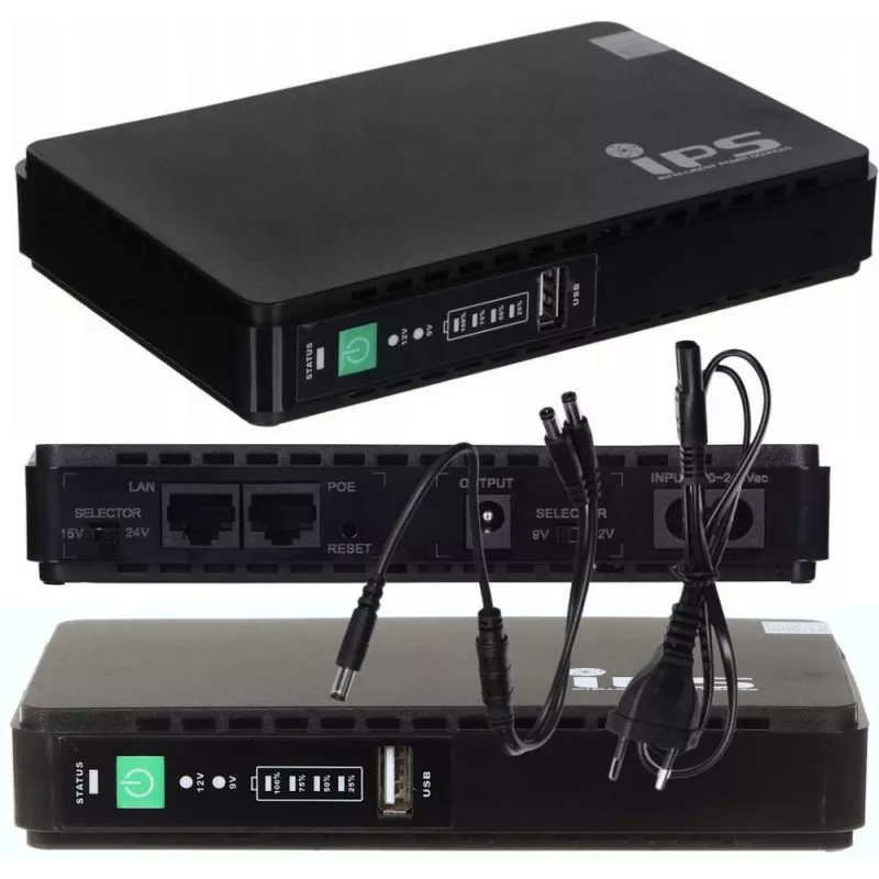 maitinimo adapteris MPL Power RouterUPS-30-PoE 30 W vidinis, 100–240 V, juodas, 160×105×28 mm