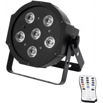 LED PAR prožektorius EUROLITE SLS-603 6x3W juodas – scenos/ambientinis apšvietimas, 18 W bendra galia