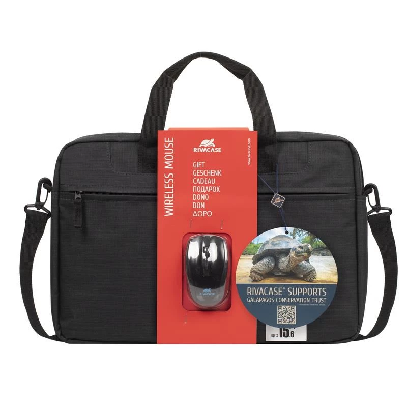 Portfelis Rivacase 8038 su belaide pele 39,6 cm (15,6 colių) juodas