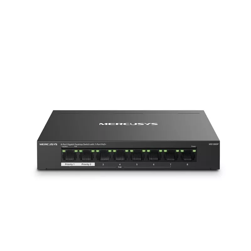 Mercusys Ms108Gp 8 prievadų gigabitinio stalinio komutatoriaus su 7 PoE prievadais