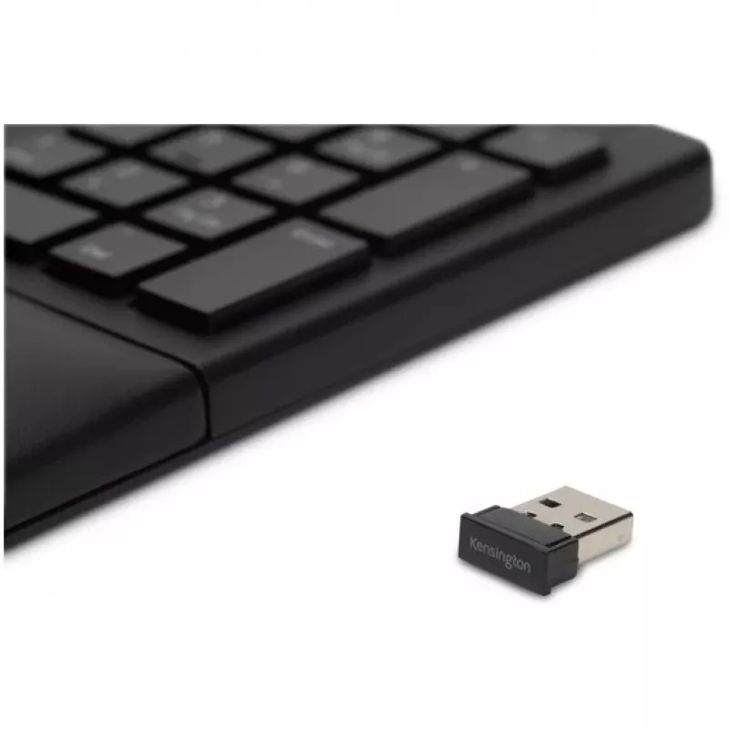 Kensington ProFit Ergo Wireless klaviatūra FR, pilno dydžio (100 %), laidinis ir belaidis, RF belaidis + USB, AZERTY, juoda