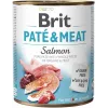 Drėgnas šunų maistas Brit Paté & Meat su lašiša 800 g – visavertis konservuotas maistas suaugusiems šunims, vištienos skonio, be grūdų, 75% drėgmės