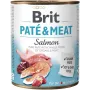 Drėgnas šunų maistas Brit Paté & Meat su lašiša 800 g – visavertis konservuotas maistas suaugusiems šunims, vištienos skonio, be grūdų, 75% drėgmės