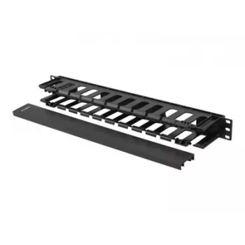 Lanberg 19 colių kabelių valdymas 1U, A tipo, plastikinis | AK-1703-B | Juoda