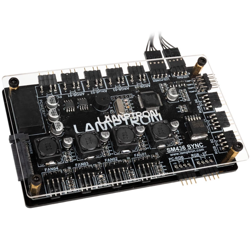 Lamptron PCI RGB ventiliatorių ir LED valdiklis SM436 Sync Edition, juodas