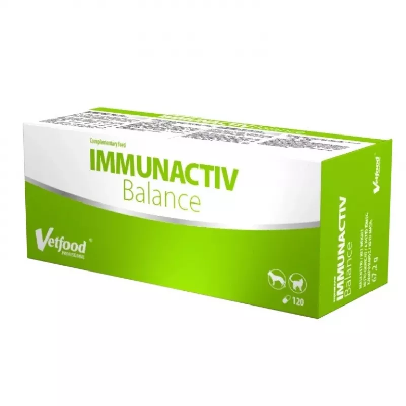 VetFood Immunactiv Balance imuniteto palaikymas šunims ir katėms 120 kapsulių