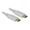 Delock - USB-C / maitinimo laidas - 24 kontaktų USB-C (V) į 24 kontaktų USB-C (V) - 5 A - 15 cm - USB maitinimo šaltinis (100 W), palaiko „Power Delivery 2.0“ - balta (85357)