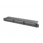 Patch panel 1U LANBERG PPS6-1024-B, 24 prievadų Cat6, metalinis, juodas, 442×114,5×44,5 mm