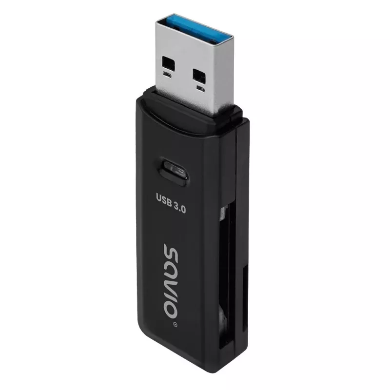 Kortelių skaitytuvas SAVIO AK-64 USB 3.2 Gen 1 Type-A išvestis, MicroSD lizdas, 5000 Mbit/s, juoda