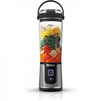 Sportinis plaktuvas Ninja BC151EUBK — 0,53 L dubuo, 14,4 W, baterija, ledo smulkinimas, juodas