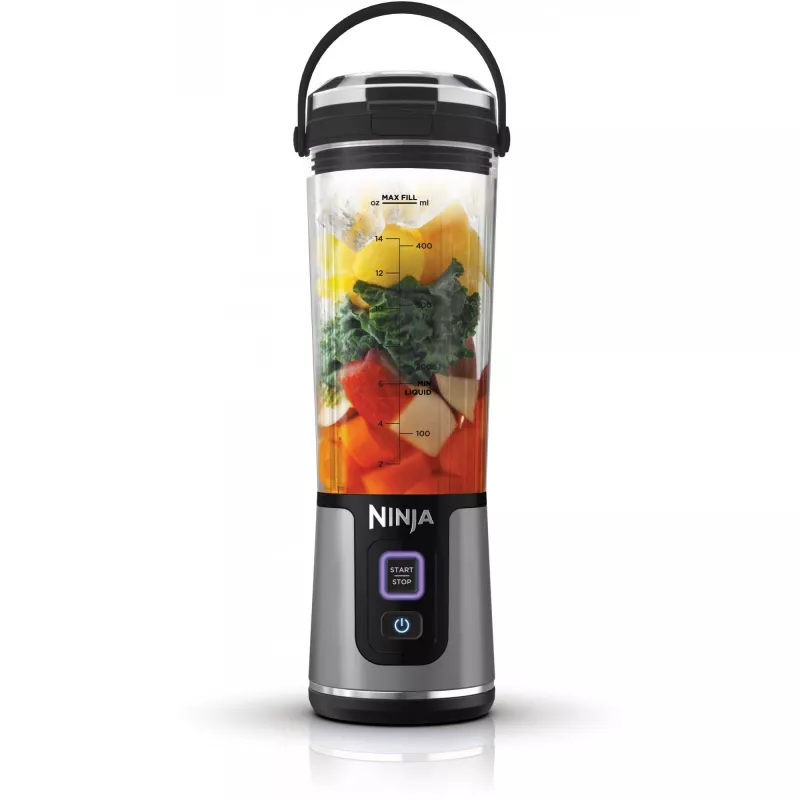 Sportinis plaktuvas Ninja BC151EUBK — 0,53 L dubuo, 14,4 W, baterija, ledo smulkinimas, juodas