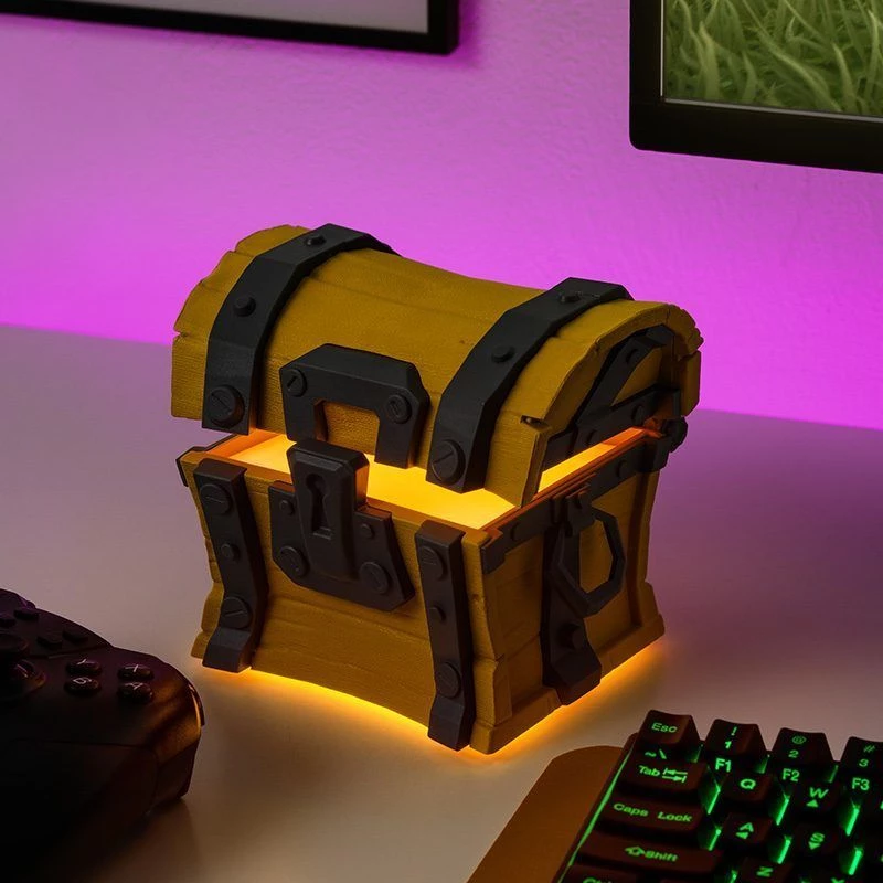 Stalinė lempa Paladone Fortnite Chest Light – teminis LED naujoviškas šviestuvas