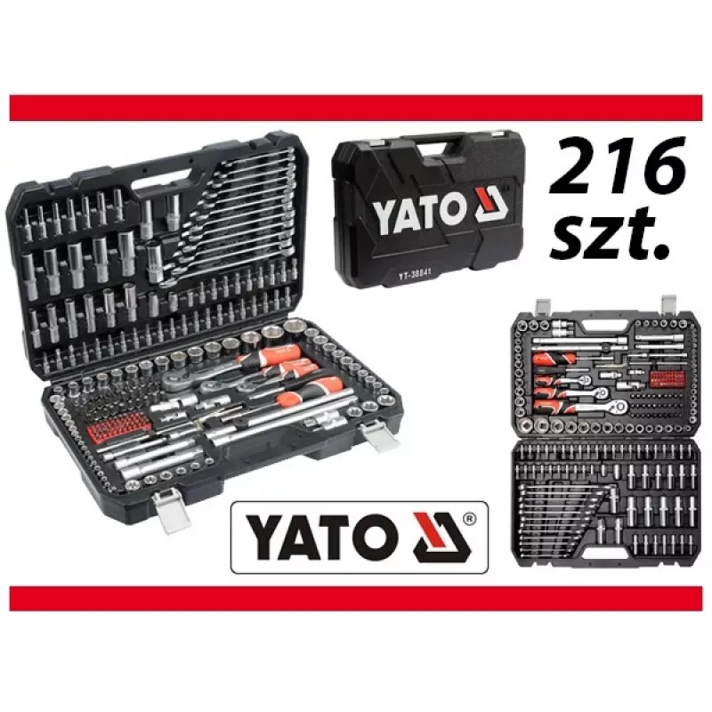 YATO YT-38841 1/4, 3/8, 1/2 galvučių veržliarakčių rinkinys