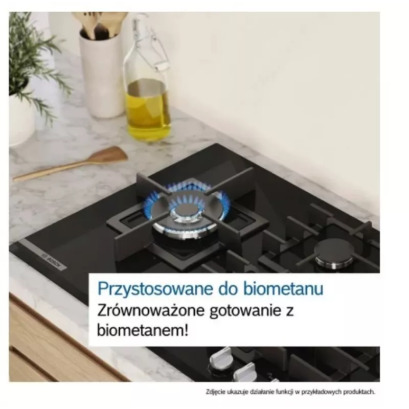 Įmontuojama dujinė kaitlentė Bosch PPP6A2I40, 4 zonų, ketaus grotelės, juoda, 590×520×54 mm, sukamosios rankenėlės valdymas