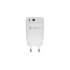 Laidinis mobiliųjų įrenginių įkroviklis NATEC NUC-2140, 30W, USB-C PD 3.0 + USB-A, Samsung AFC, Baltas