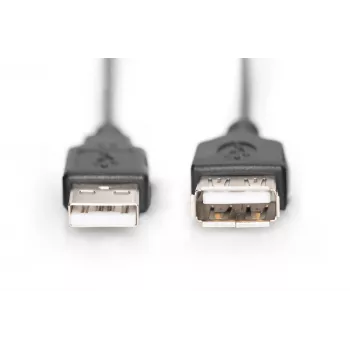 Digitus ASSMANN - USB ilginimo kabelis - USB (W) prie USB (W) - 1,8 m (USB/USB 2.0) - Formuotas - Juodas (AK-300200-018-S)