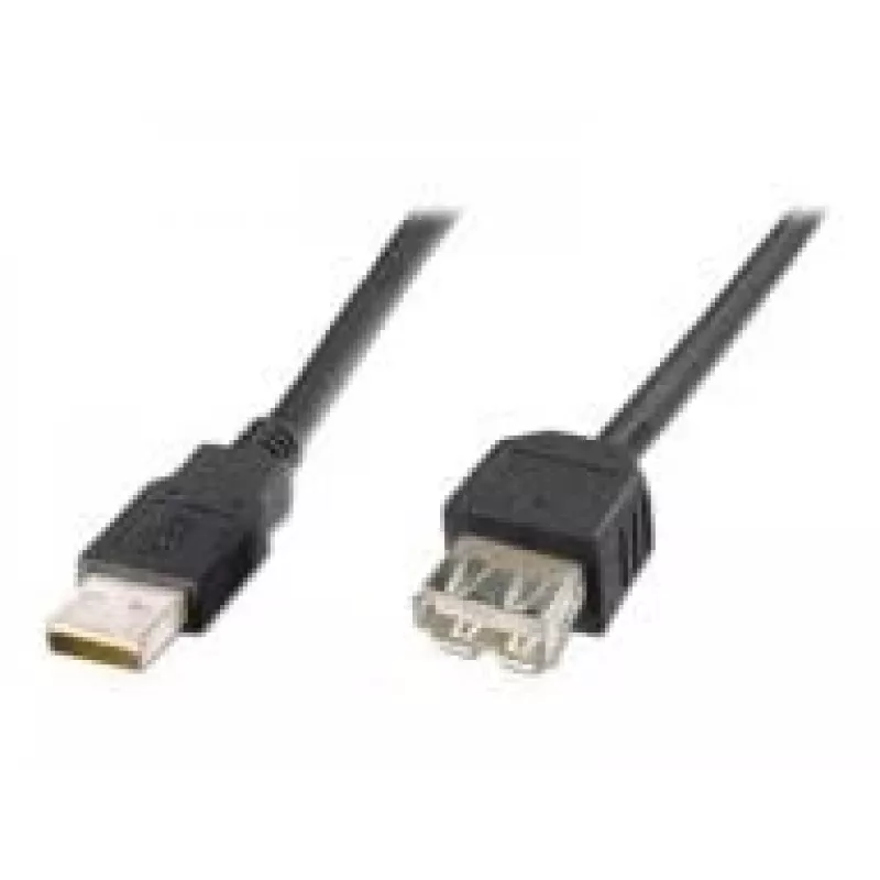 Digitus ASSMANN - USB ilginimo kabelis - USB (W) prie USB (W) - 1,8 m (USB/USB 2.0) - Formuotas - Juodas (AK-300200-018-S)