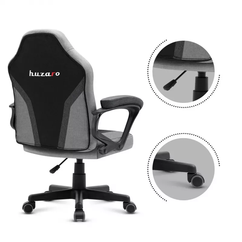 Vaikiška žaidimų kėdė Huzaro HZ-Ranger 1.0 Gray Mesh, pilka ir juoda