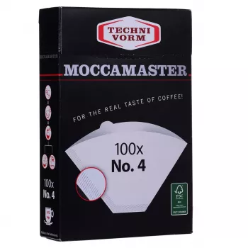 Kavos filtras MOCCAMASTER 85022 — popieriniai filtrai, balti, pakuotėje 100 vnt.