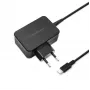 Mobiliojo įrenginio įkroviklis QOLTEC 51024 — Universalus kintamosios srovės patalpų įkroviklis, 65W PD, 20V/3.25A, 1.2 m laidas, juoda