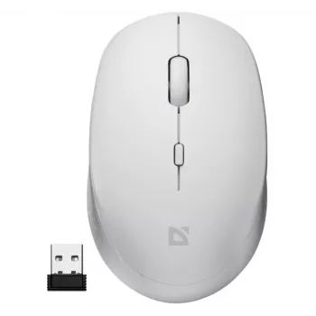 Belaidė pelė su tyliu spustelėjimu AURIS MB-027 800/1200/1600 DPI balta