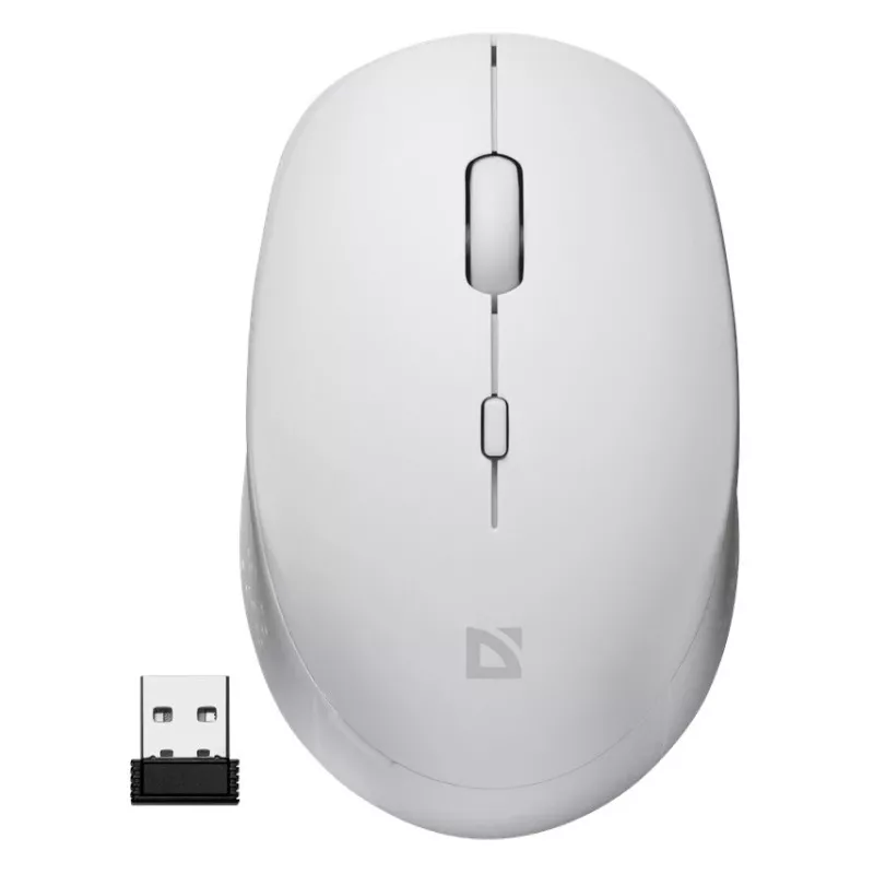 Belaidė pelė su tyliu spustelėjimu AURIS MB-027 800/1200/1600 DPI balta