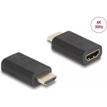 HDMI lyčių adapteris DeLOCK 64325 Juodas 1 jungtis HDMI 2 jungtis HDMI