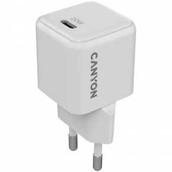 CANYON įkroviklis CU20C GaN 20W 1xPD EU Baltas
