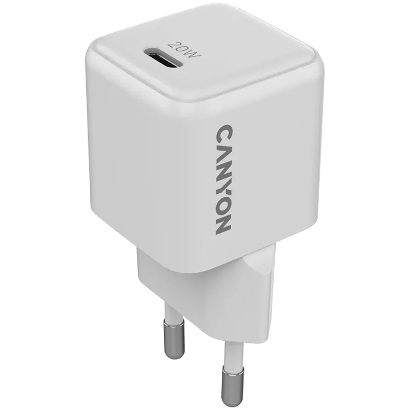 CANYON įkroviklis CU20C GaN 20W 1xPD EU Baltas