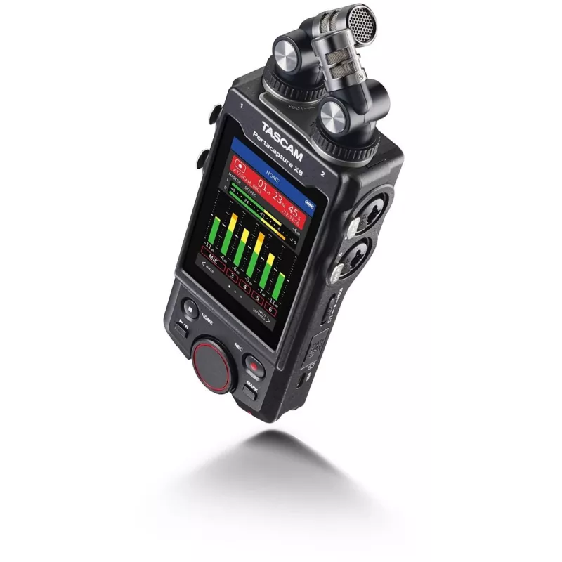 Nešiojamas daugiakanalis garso įrašytuvas Tascam Portacapture X8 — 6 kanalų, 24/32 bitų, iki 96 kHz, 4 XLR/TRS kombinuotos įvestys, SD kortelė, USB‑C, baterija arba tinklas