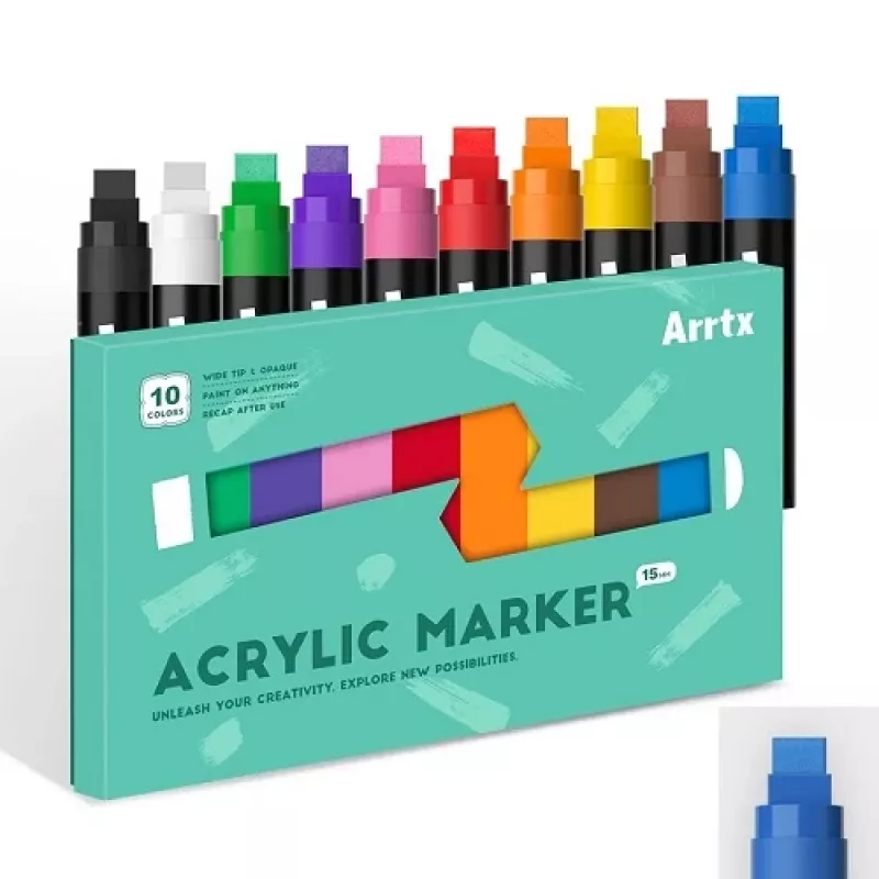 Akriliniai žymekliai Arrtx LC303656, 10 spalvų, smulkūs kulkos antgaliai