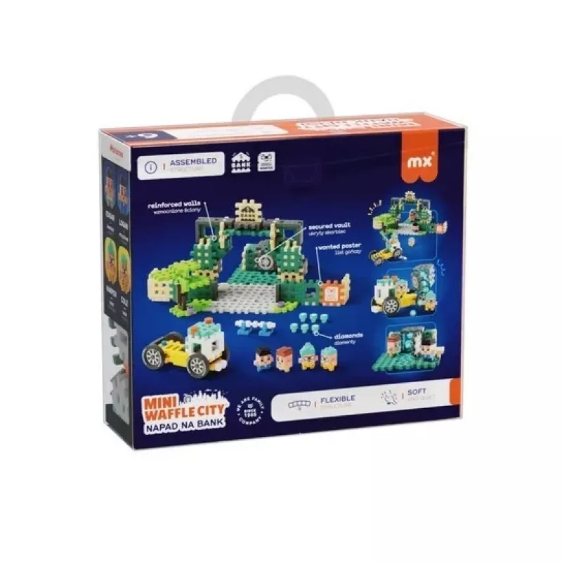 MARIOINEX Mini Waffle City Bank Robbery Statybiniai blokeliai, 148 vnt.