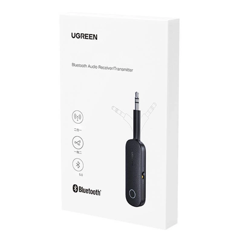Bluetooth imtuvas/siųstuvas UGREEN CM403 — 3,5 mm lizdas, Bluetooth 5.0, 145 mAh baterija, juodas