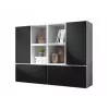 Cama living room furniture set ROCO 19 (4xRO3 + 4xRO6) Balta/Balta/Juoda