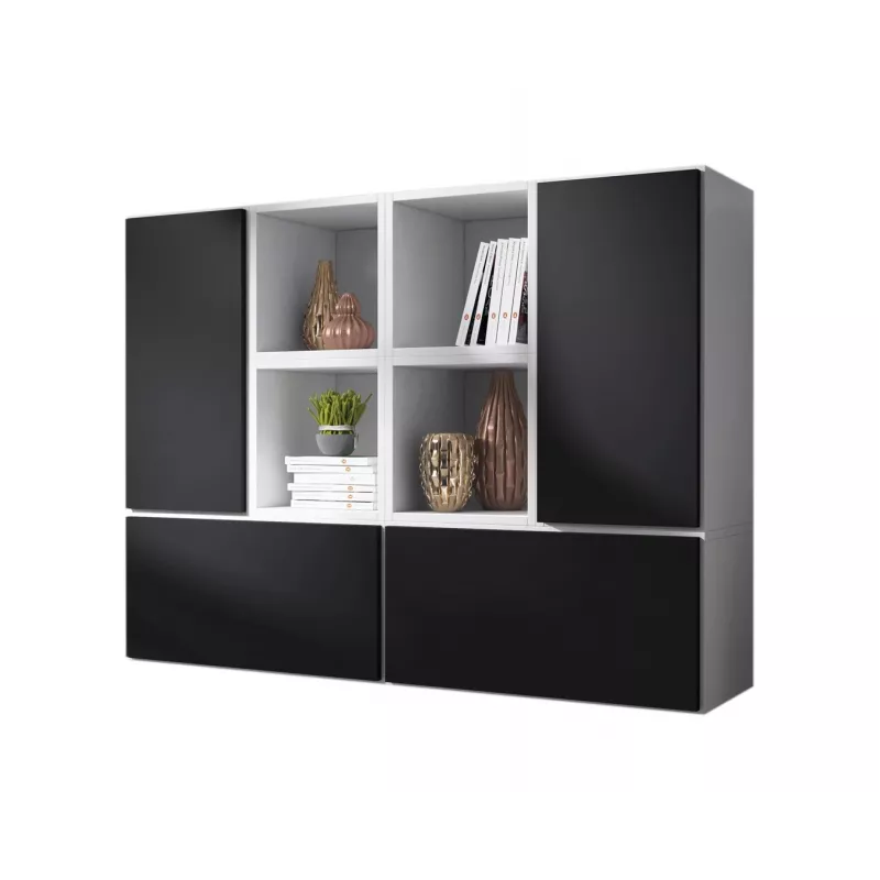 Cama living room furniture set ROCO 19 (4xRO3 + 4xRO6) Balta/Balta/Juoda
