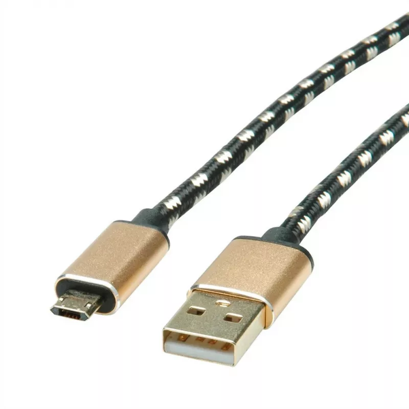 ROLINE 11.02.8819 USB laidas 0,8 m USB 2.0 USB C Micro-USB B juoda - auksinė (11.02.8819)