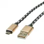 ROLINE 11.02.8819 USB laidas 0,8 m USB 2.0 USB C Micro-USB B juoda - auksinė (11.02.8819)